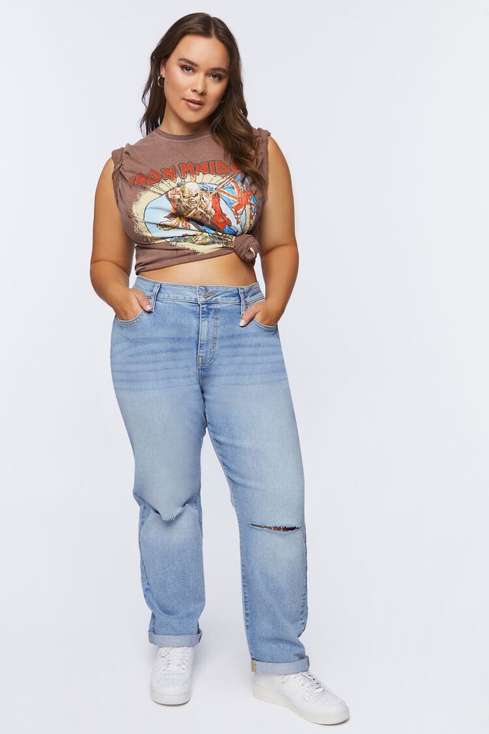 Plus Size Baggy Distressed Jeans