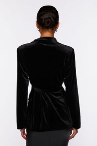 BLACK Velvet Belted Blazer, image 3
