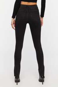 WASHED BLACK Distressed-Knee High-Rise Skinny Jeans, image 3