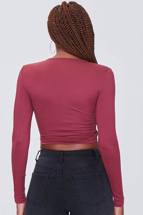 BERRY Ruched Drawstring Crop Top, image 3
