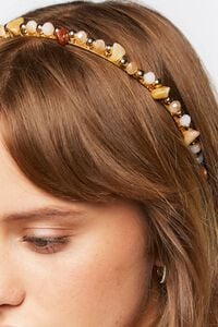 GOLD Faux Stone Beaded Headband, image 2