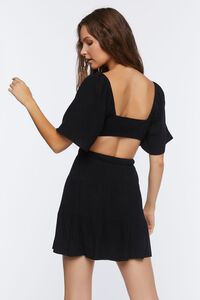 BLACK Cutout Fit & Flare Mini Dress, image 3