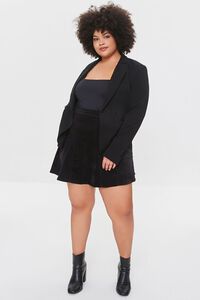 BLACK Plus Size Velveteen A-Line Mini Skirt, image 5