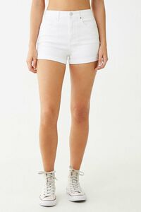 WHITE High-Rise Cuffed Shorts, image 2