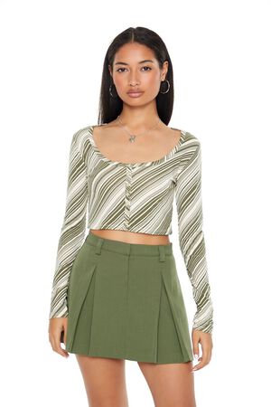 Green Striped Top