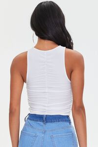 WHITE Ruched Crop Top, image 3