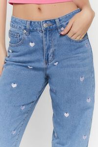 LIGHT DENIM Heart Embroidered 90s-Fit Jeans, image 4