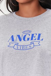 HEATHER GREY/BLUE Angel Graphic Self-Tie Cropped Tee, image 5