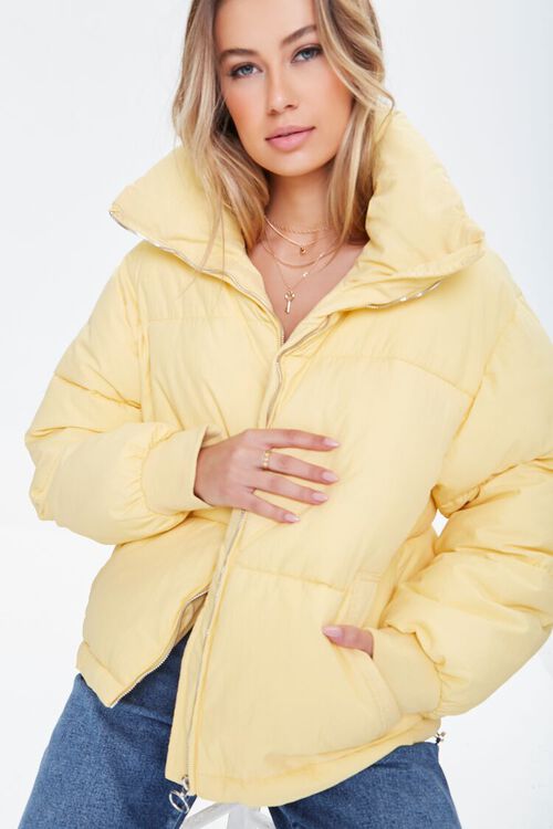 YELLOW Quilted Puffer Jacket, image 1