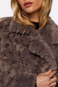 GREY Faux Fur Longline Coat, image 6
