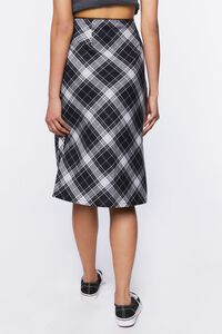 BLACK/MULTI Plaid A-Line Midi Skirt, image 4