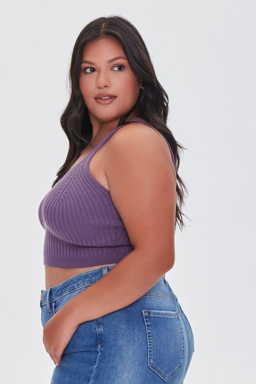 PURPLE Plus Size Sweater-Knit Cropped Cami, image 2