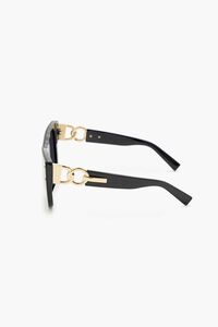 BLACK/BLACK Browline Chain Sunglasses, image 3