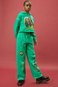 GREEN/MULTI Ron Bass Embroidered Sweatpants, image 1