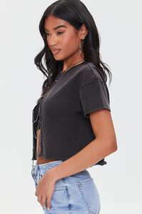 BLACK Cutout Chain Cropped Tee, image 2