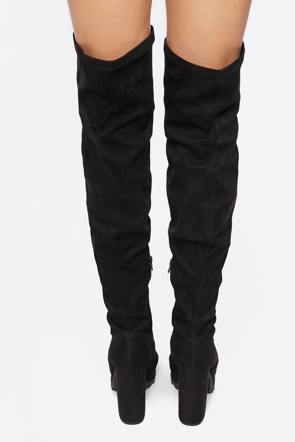 BLACK Faux Suede Over-The-Knee Boots, image 3