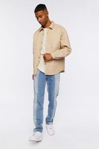 TAUPE Star Quilted Bomber Jacket, image 4