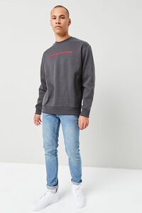 CHARCOAL/RED Embroidered Eternal Euphoria Pullover, image 4