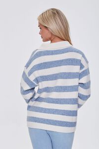 BLUE/IVORY Striped Sweater-Knit Pullover, image 3
