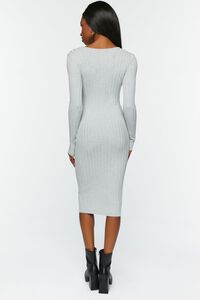 HEATHER GREY Sweater-Knit V-Neck Midi Dress, image 3