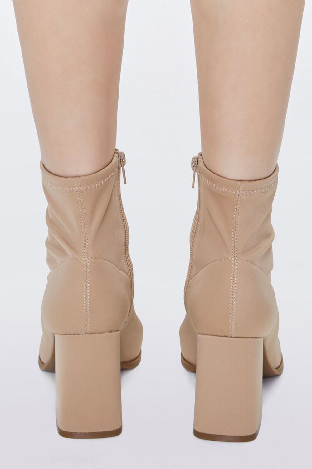 TAUPE Faux Leather Zip-Up Booties, image 3