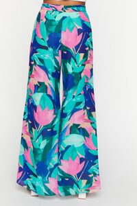 BLUE/MULTI Abstract Floral Wide-Leg Pants, image 4