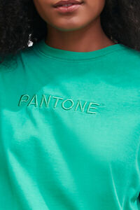 GREEN Embroidered Pantone Tee, image 5