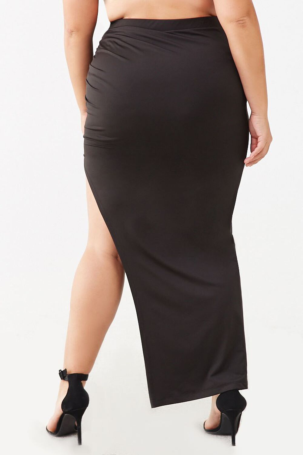 Plus Size Ruched Maxi Skirt, image 3