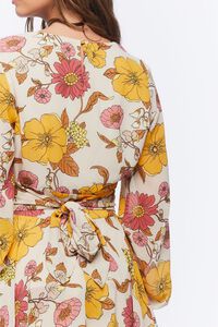 TAUPE/MULTI Floral Print Chiffon Mini Dress, image 5