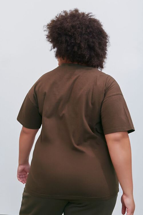 BROWN Plus Size Embroidered Pantone Crew Tee, image 4