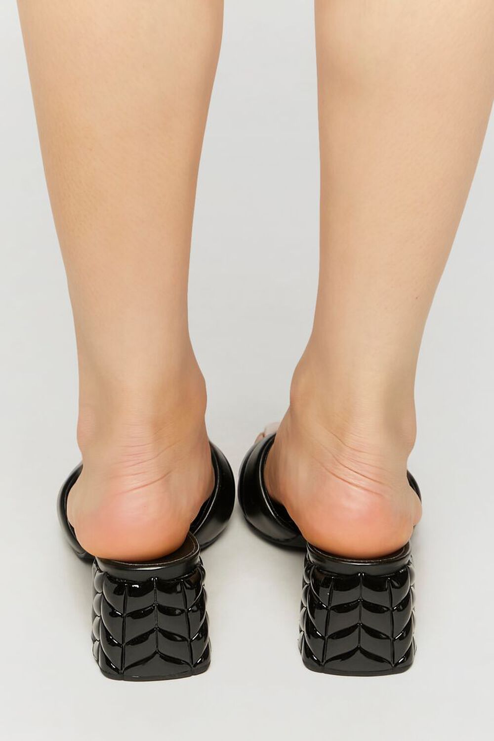 BLACK Open-Toe Chevron Heels, image 3