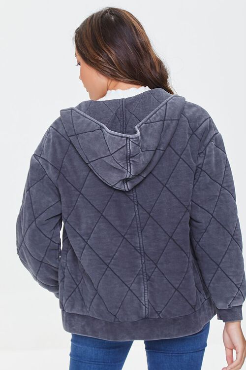 CHARCOAL Quilted Zip-Up Hoodie, image 4