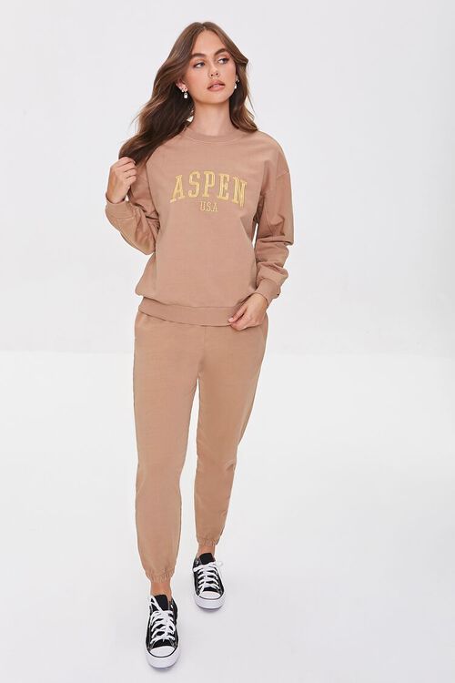 BROWN/YELLOW Embroidered Aspen Graphic Pullover, image 4