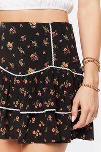 Floral Print Tiered Mini Skirt, image 6