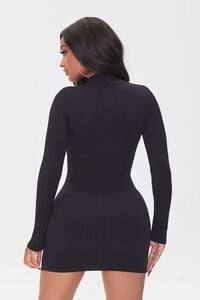 BLACK Bodycon Zip-Front Mini Dress, image 3
