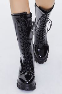 BLACK Faux Patent Leather Boots, image 4