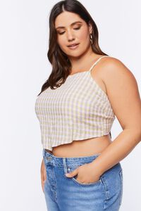 Plus Size Gingham Cropped Cami, image 2