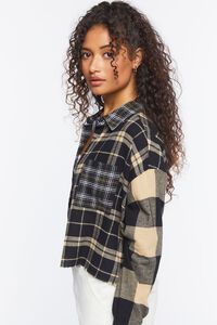 TAUPE/MULTI Reworked Mixed Plaid Flannel Shirt, image 2
