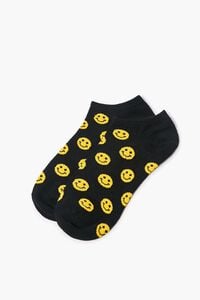 BLACK/MULTI Smiling Face Print Ankle Socks, image 2