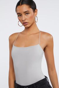 NEUTRAL GREY Fitted Cami Bodysuit, image 1