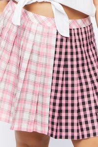 PINK/MULTI Plus Size Reworked Plaid Mini Skirt, image 6