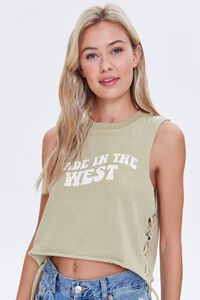 OLIVE/MULTI Made In The West Muscle Tee, image 2