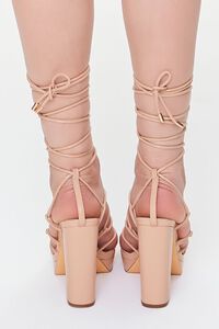 NUDE Faux Leather Lace-Up Block Heels, image 3