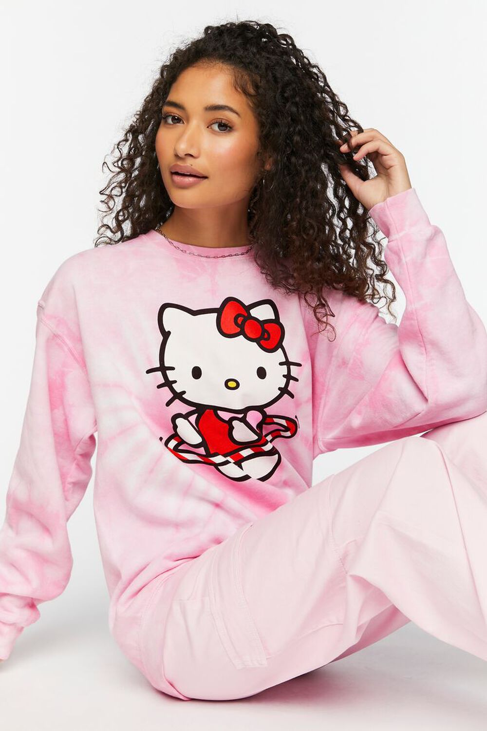 PINK Hello Kitty Tie-Dye Pullover, image 1
