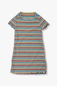 BLACK/MULTI Girls Striped T-Shirt Dress (Kids), image 1