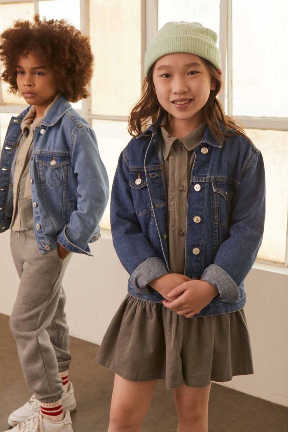 DARK DENIM Kids Organically Grown Cotton Jacket (Girls + Boys), image 1