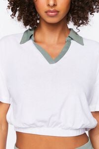 WHITE/TEA Active Contrast-Trim Cropped Tee, image 5