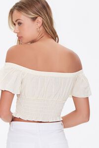 LIGHT YELLOW/BEIGE Striped Off-the-Shoulder Crop Top, image 3
