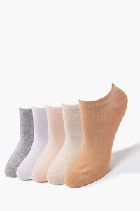 WHITE/OATMEAL Marled Ankle Socks - 5 Pack, image 1