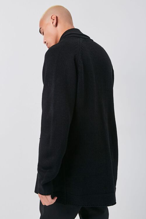 BLACK Longline Open-Front Cardigan Sweater, image 3